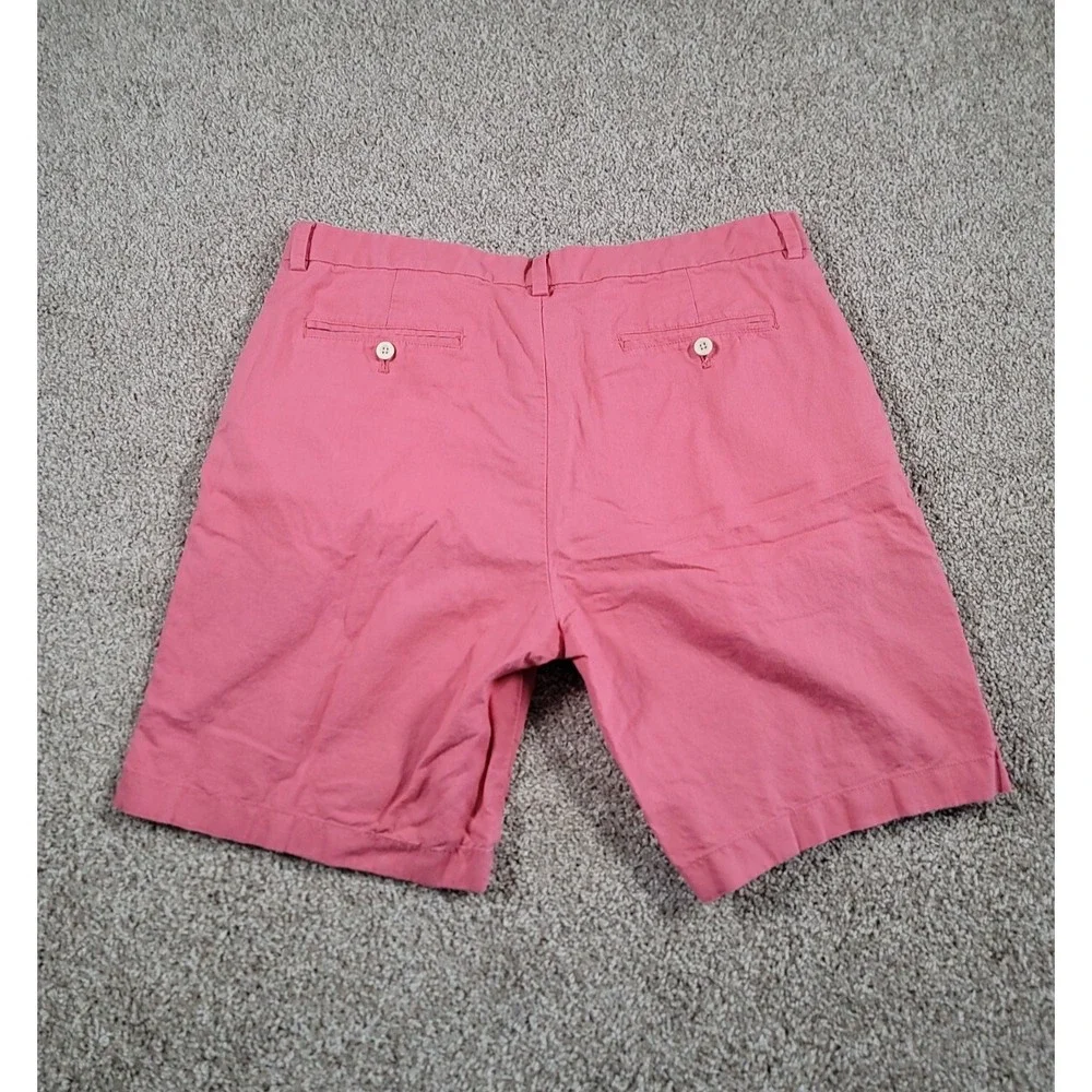 Vineyard Vines Breaker Shorts Men's 36x9 Pink Cotton Linen 4 Pocket Chino Preppy